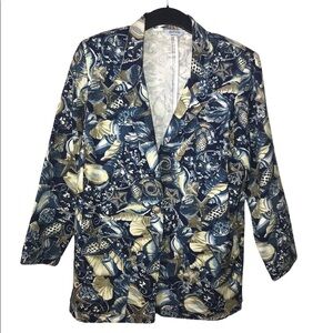Vintage Gotcha Covered Women’s Sea Shell Print oversized Blazer/Jacket Size S